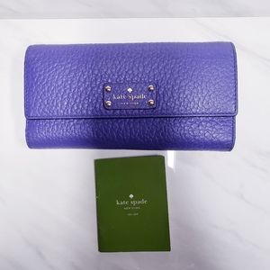 Kate Spade Purple Pepplestone Leather Wallet
